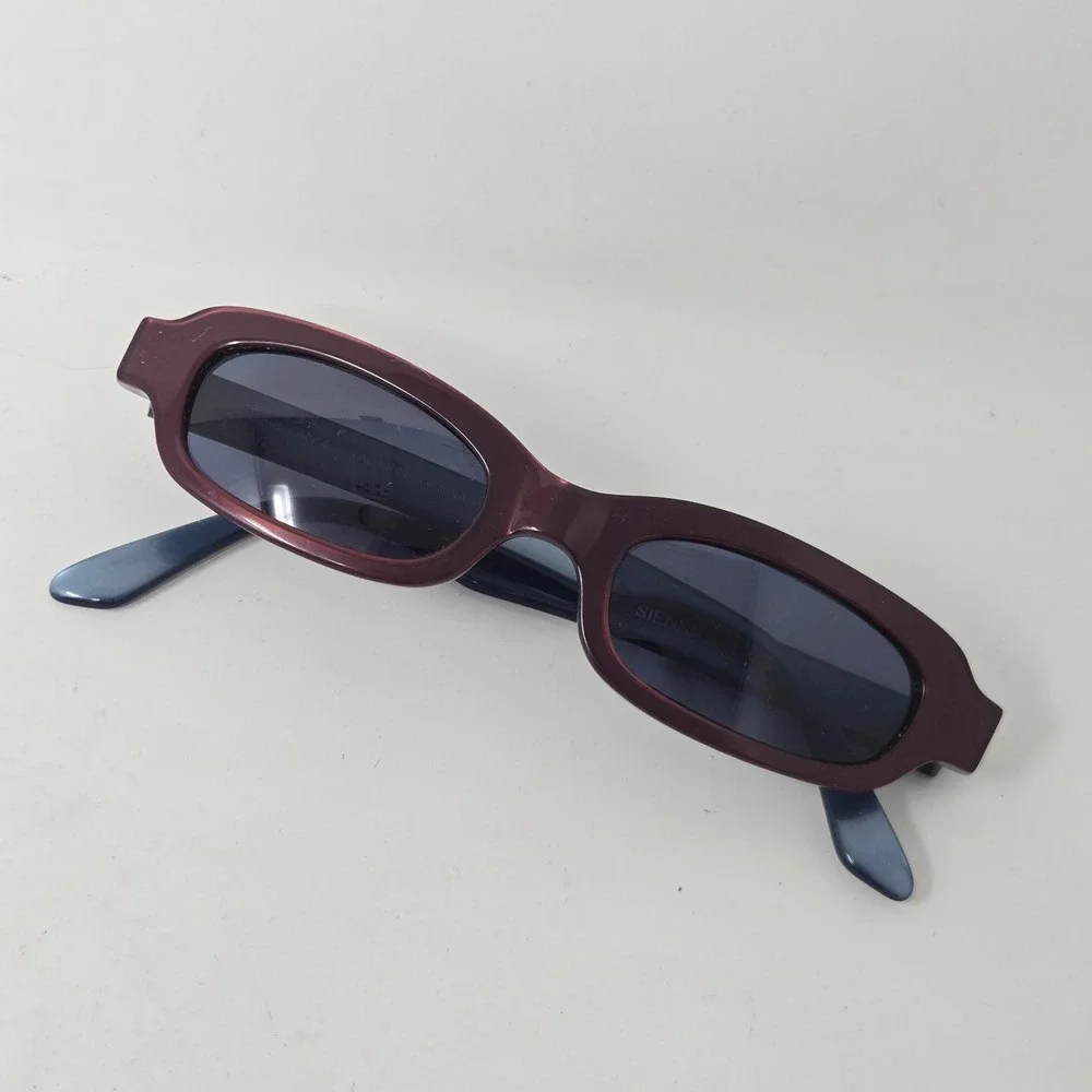 Anne et Valentin Sienne 0130 Sunglasses Burgundy Blue Made in France Oval